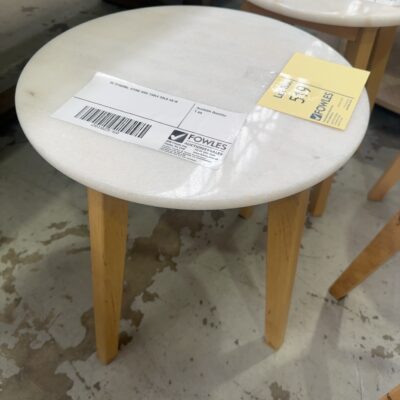 EX STAGING, STONE SIDE TABLE SOLD AS IS
