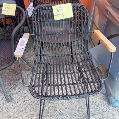 EX STAGING - BLACK OUTDOOR CHAIR SOLD AS IS