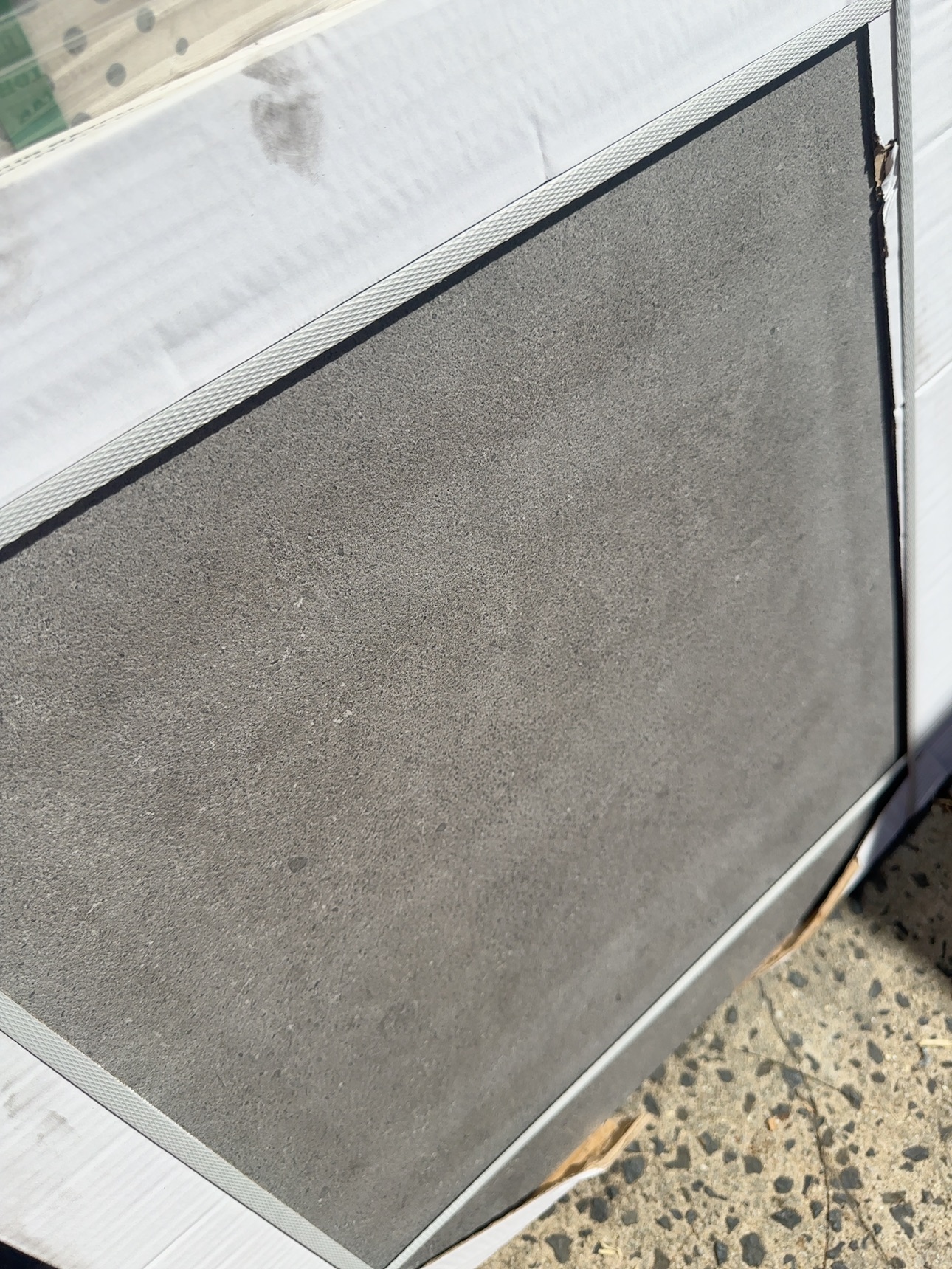 PALLET OF GREY CONCRETE LOOK PORCELAIN PAVERS, 600MM X 600MM X 20MM, ANTI SLIP FINISH, NON-POROUS, STAIN RESISTANT, (40CTNS - 2 PER BOX)