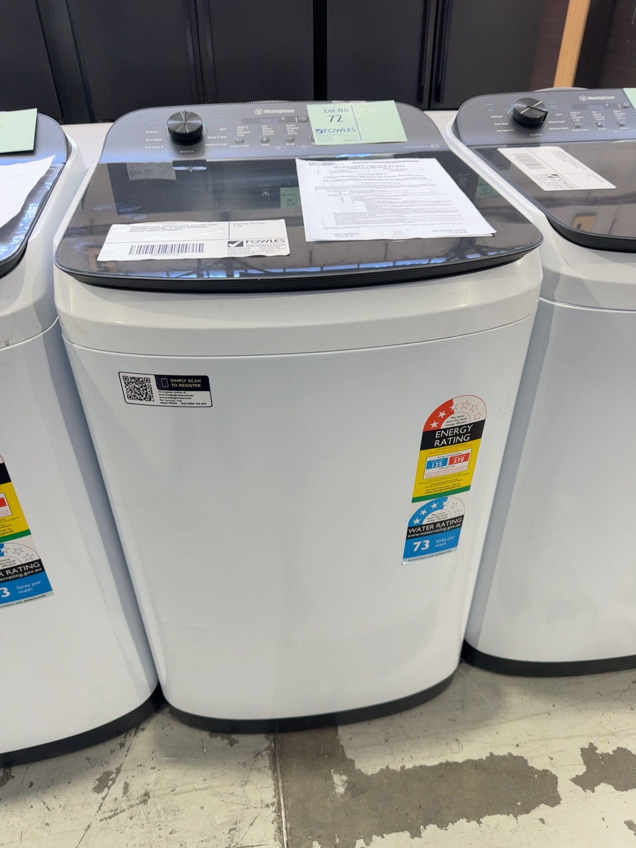 WESTINGHOUSE WWT6084J5WA 6KG TOP LOAD WASHING MACHINE, 12 WASH PROGRAMS, WITH 6 MONTH WARRANTY WESTINGHOUSE WWT6084J5WA 6KG TOP LOAD WASHING MACHINE, 12 WASH PROGRAMS, WITH 6 MONTH WARRANTY