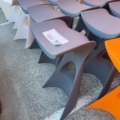 EX EVENT HIRE - KONCORD STOOL - GREY ACRYLIC, SOLD AS IS