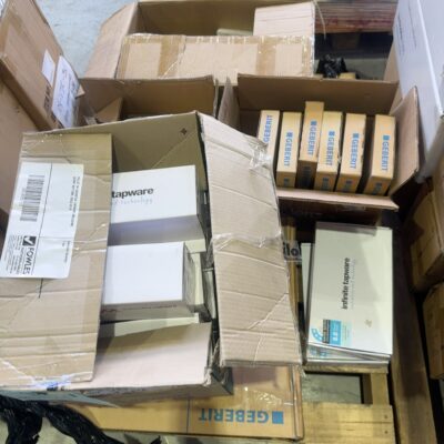 PALLET OF ASSORTED TAPWARE INCLUDING GERBIT BUTTONS, SOLD AS IS