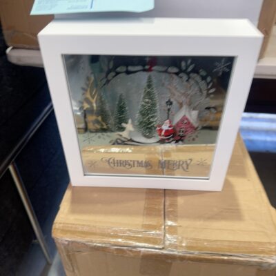 XMAS DECORATION - SANTA XMAS LIGHT BOX, REVOLVING, LIGHT, MUSIC, USB CORD