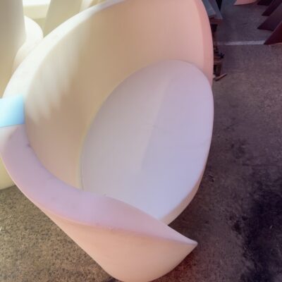 EX EVENT HIRE - RAP ACRYLIC OUTDOOR COUCH **NO CUSHION**, COUCH CAN LIGHT UP, SOLD AS IS