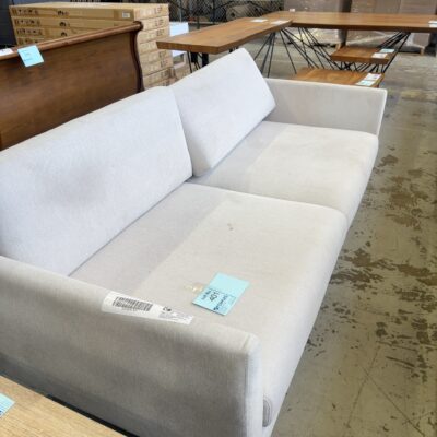 EX HIRE BEIGE COUCH, SOLD AS IS *SOME MARKS*