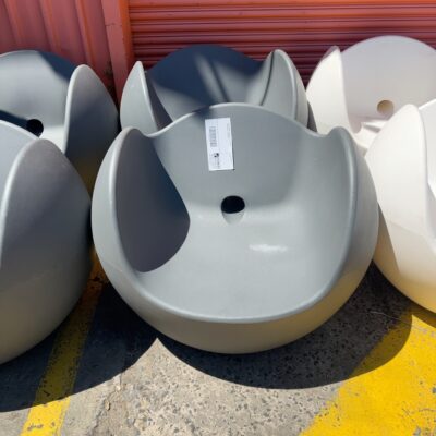 EX EVENT HIRE - BLOS ACRYLIC ROCKING CHAIR, GREY , SOLD AS IS