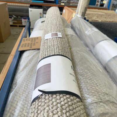 EX DISPLAY WOOL LOOP RUG, HAND WOVEN, BEIGE, 200CM X 290CM, RRP99