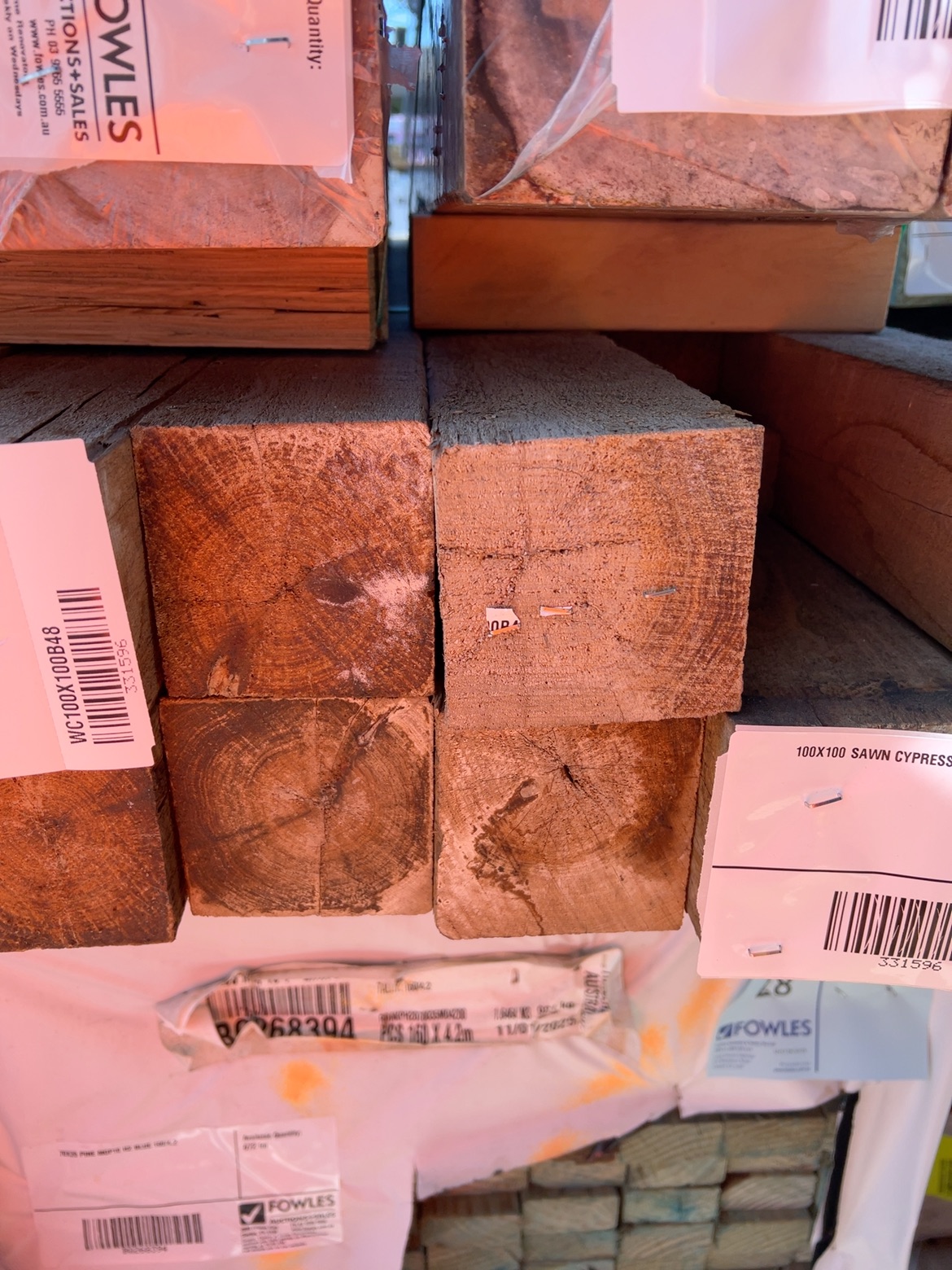 100X100 SAWN CYPRESS POSTS-11/4.8