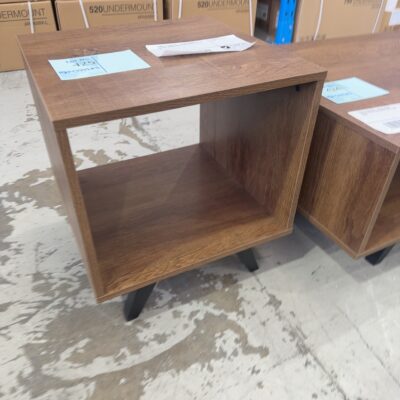 SAMPLE FURNITURE - METRO 450MM WALNUT VENEER OPEN LAMP TABLE, SOLD AS IS