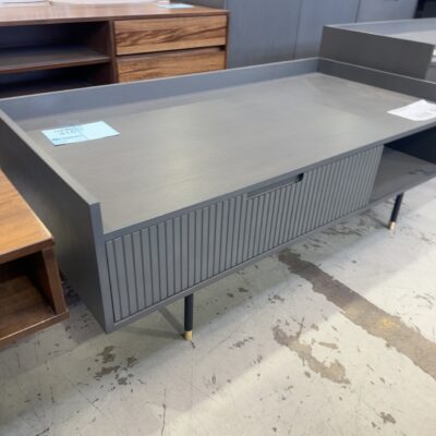 EX DISPLAY BREMER GREY WOOD 1200MM COFFEE TABLE, SOLD AS IS