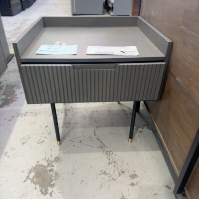 EX DISPLAY BREMER GREY WOOD 550MM LAMP TABLE, SOLD AS IS