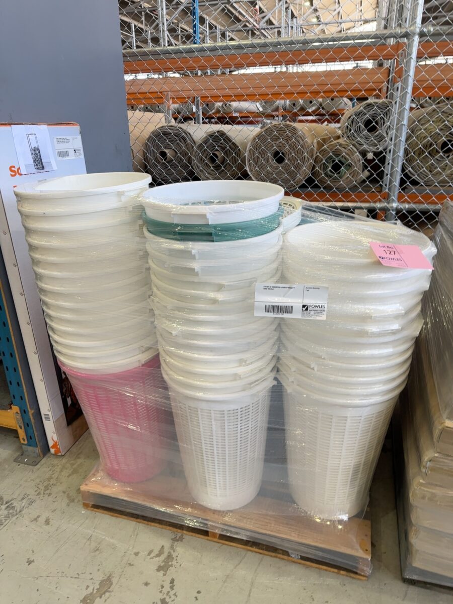 PALLET OF ASSORTED LAUNDRY BASKETS SOLD AS IS #1