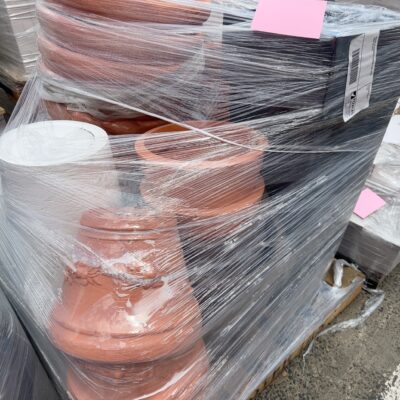 PALLET OF ASSORTED GARDEN PLANT POTS SOLD AS IS #3