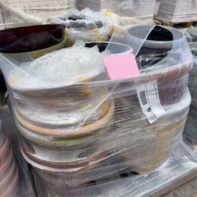PALLET OF ASSORTED GARDEN PLANT POTS SOLD AS IS #5