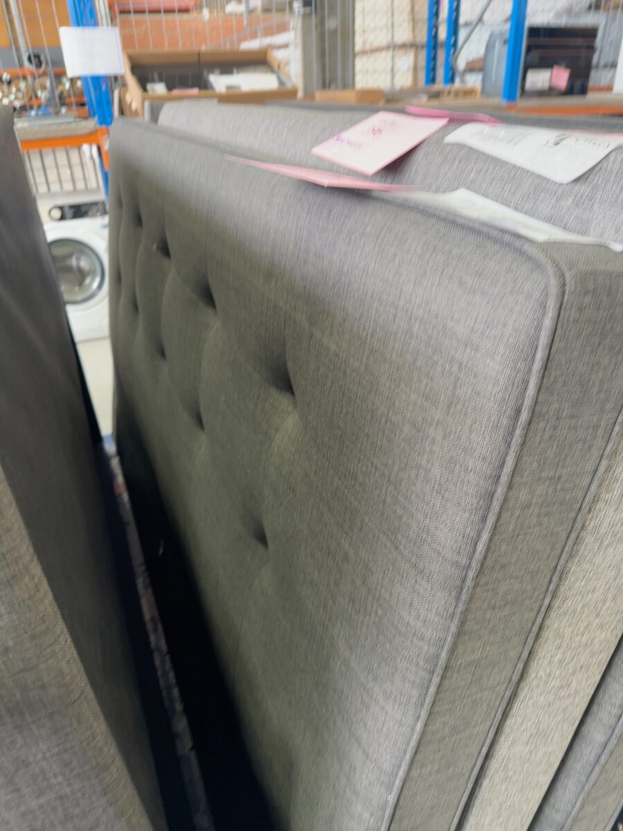 SAMPLE - DARK GREY KING SIZE BEDHEAD ONLY, SOLD AS IS