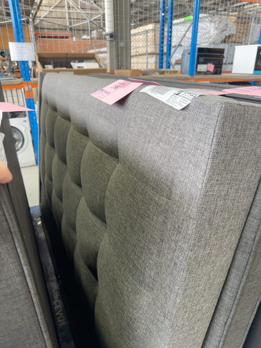 SAMPLE - DARK GREY KING SIZE BEDHEAD ONLY, SOLD AS IS