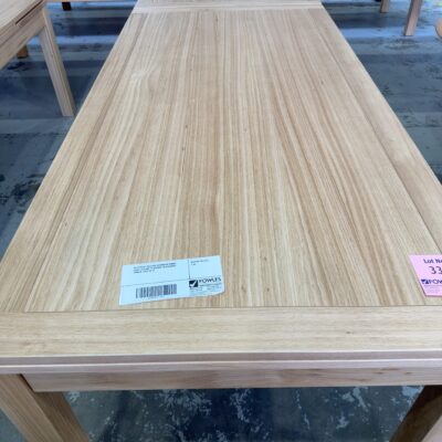 EX DISPLAY KALLISTA EXTENSION DINING TABLE 2050MM TO 3050MM, BLACKWOOD TIMBER, SOLD AS IS