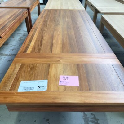 EX DISPLAY KALLISTA EXTENSION DINING TABLE 2050MM TO 3050MM, BLACKWOOD TIMBER, SOLD AS IS