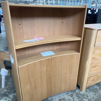 EX DISPLAY LUCY OAK NATURAL DISPLAY CABINET, SOLD AS IS