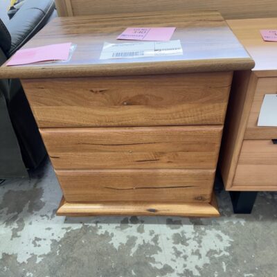 EX DISPLAY PEMBERTON MARRI TIMBER BEDSIDE TABLE, SOLD AS IS