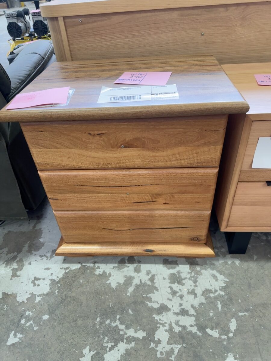 EX DISPLAY PEMBERTON MARRI TIMBER BEDSIDE TABLE, SOLD AS IS