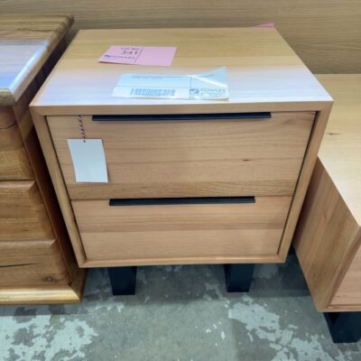 EX DISPLAY SOUTH WHARF TASMANIAN OAK BEDSIDE TABLE, SOLD AS IS
