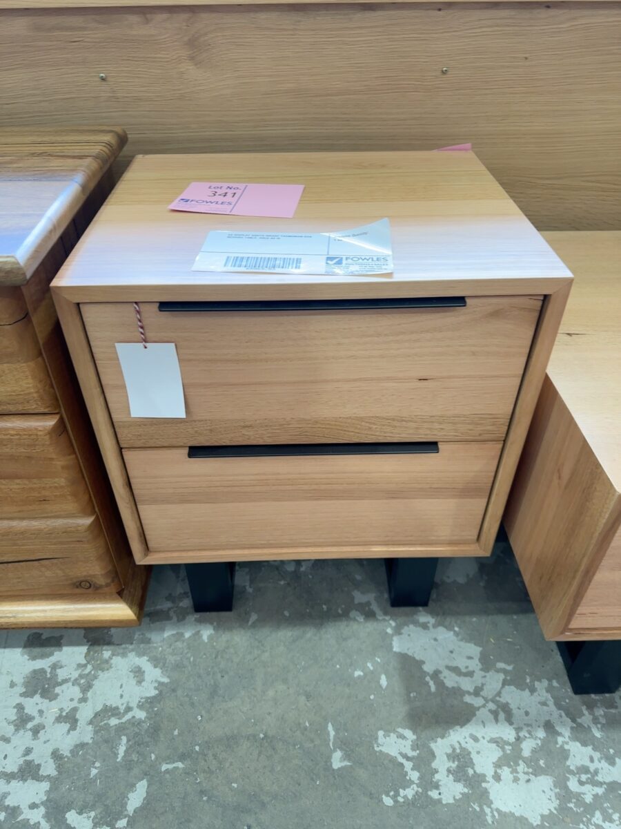 EX DISPLAY SOUTH WHARF TASMANIAN OAK BEDSIDE TABLE, SOLD AS IS
