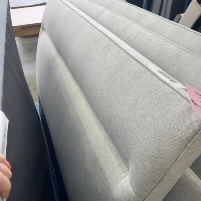 SAMPLE - NEW KENNEDY QUEEN SIZE HEADBOARD ONLY, OATMEAL, SOLD AS IS