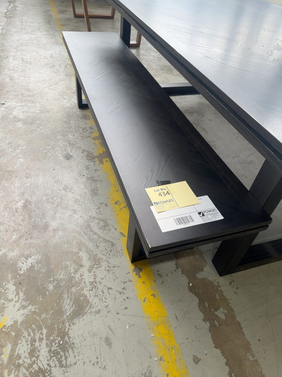 EX DISPLAY ADLEY BENCH SEAT, AMERICAN ASH, STAINED JAPAN BLACK 1900MM SOLD AS IS