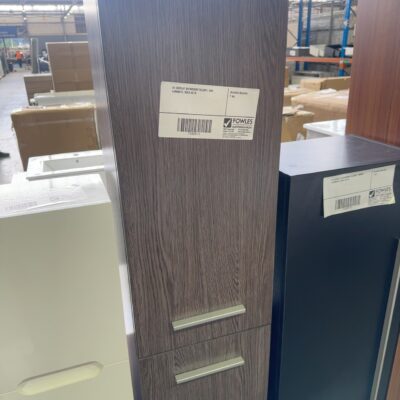 EX DISPLAY BATHROOM TALLBOY, OAK LAMINATE, SOLD AS IS