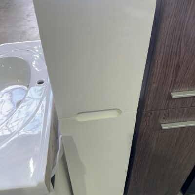 EX DISPLAY BATHROOM TALLBOY, WHITE SOLD AS IS