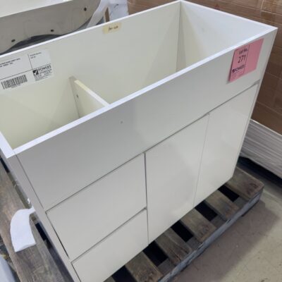 NEW 900MM WHITE GLOSS VANITY WITH CERAMIC TOP, VPB900-433L