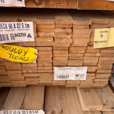 90X22 UNTREATED PINE DECKING 160/5.1 (PACK CONTAINS SOME MOULD) SOLD AS IS