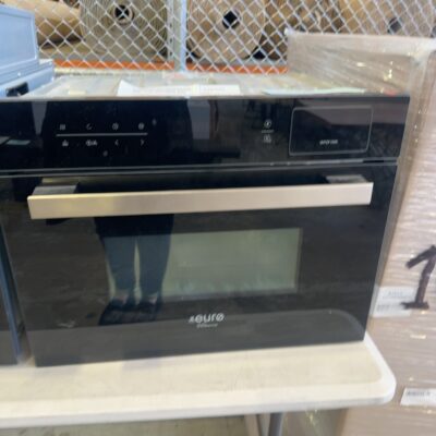 EX DISPLAY EURO 45CM COMBINATION STEAM COMPACT OVEN, TOUCH CONTROL, BLACK GLASS EV45STB, 3 MONTH WARRANTY