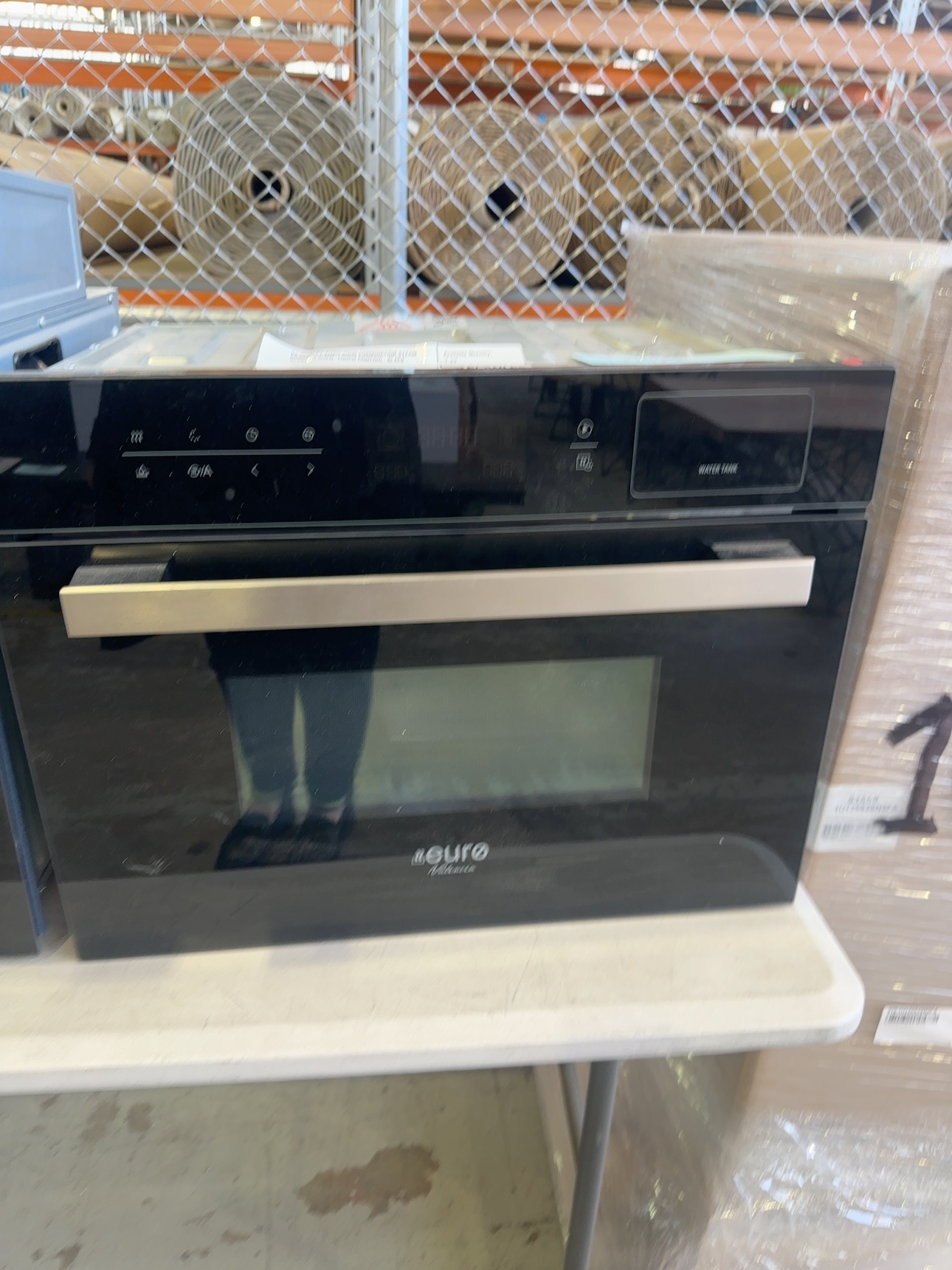 EX DISPLAY EURO 45CM COMBINATION STEAM COMPACT OVEN, TOUCH CONTROL, BLACK GLASS EV45STB, 3 MONTH WARRANTY