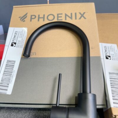 PHOENIX VIVID SLIM GOOSENECK KITCHEN MIXER, MATTE BLACK VS735MB