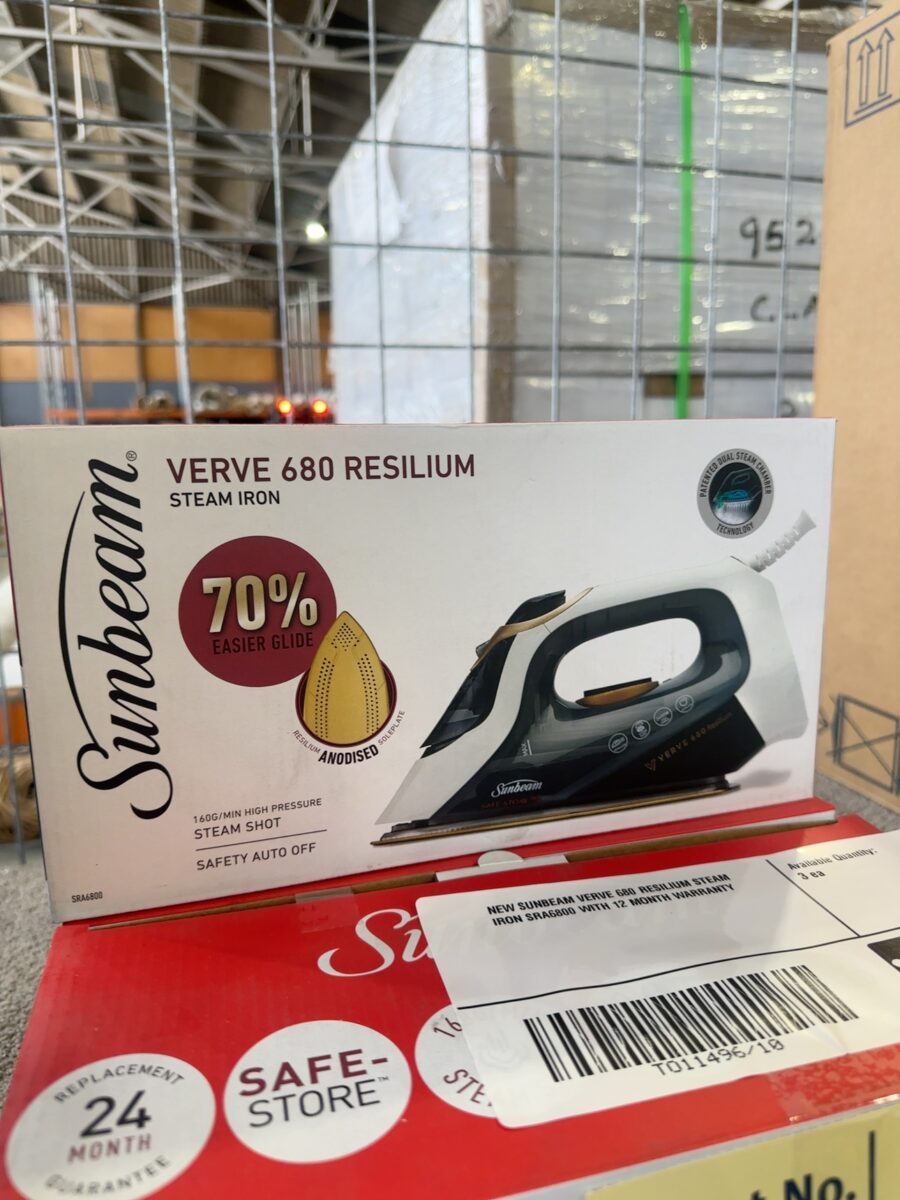 NEW SUNBEAM VERVE 680 RESILIUM STEAM IRON SRA6800 WITH 12 MONTH WARRANTY