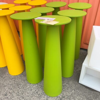 EX EVENT STAGING - GREEN ACRYLIC BAR TABLE BASE ONLY SOLD AS IS EX EVENT STAGING - GREEN ACRYLIC BAR TABLE BASE ONLY SOLD AS IS