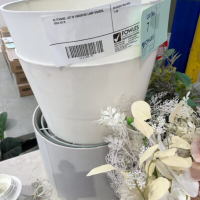 EX STAGING, LOT OF ASSORTED LAMP SHADES, SOLD AS IS
