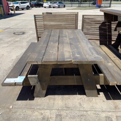 NEW 1500MM X 900MM PICNIC TABLE, PINE STAINED JAPAN BLACK
