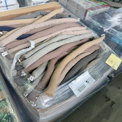 PALLET WITH ASSORTED DOOR SNAKES, SOLD AS IS