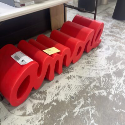 EX EVENT HIRE - AMORE LIGHT UP SIGN - RED - SOLD AS IS