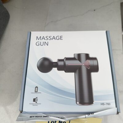 NEW BOXED SMALL MASSAGE GUN, SOLD AS IS