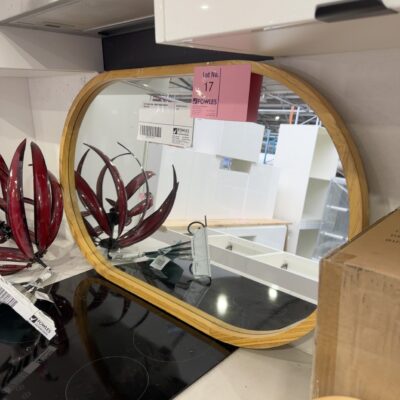 EX STAGING, OVAL TIMBER FRAMED MIRROR, SOLD AS IS EX STAGING, OVAL TIMBER FRAMED MIRROR, SOLD AS IS