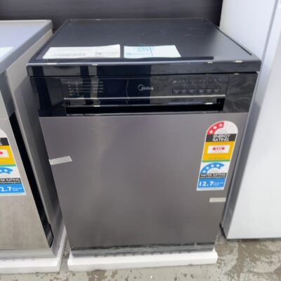 NEW MIDEA BLACK STAINLESS STEEL DISHWASHER MDWPF1433F(BS)-WG 14 PLACE SETTING, 8 PROGRAMS, WIFI CONTROL, SLIDE OUT CUTLERY, HALF LOAD OPTIONS, 3 STAR ENERGY, 4.5 STAR WATER, 2 YEAR WARRANTY