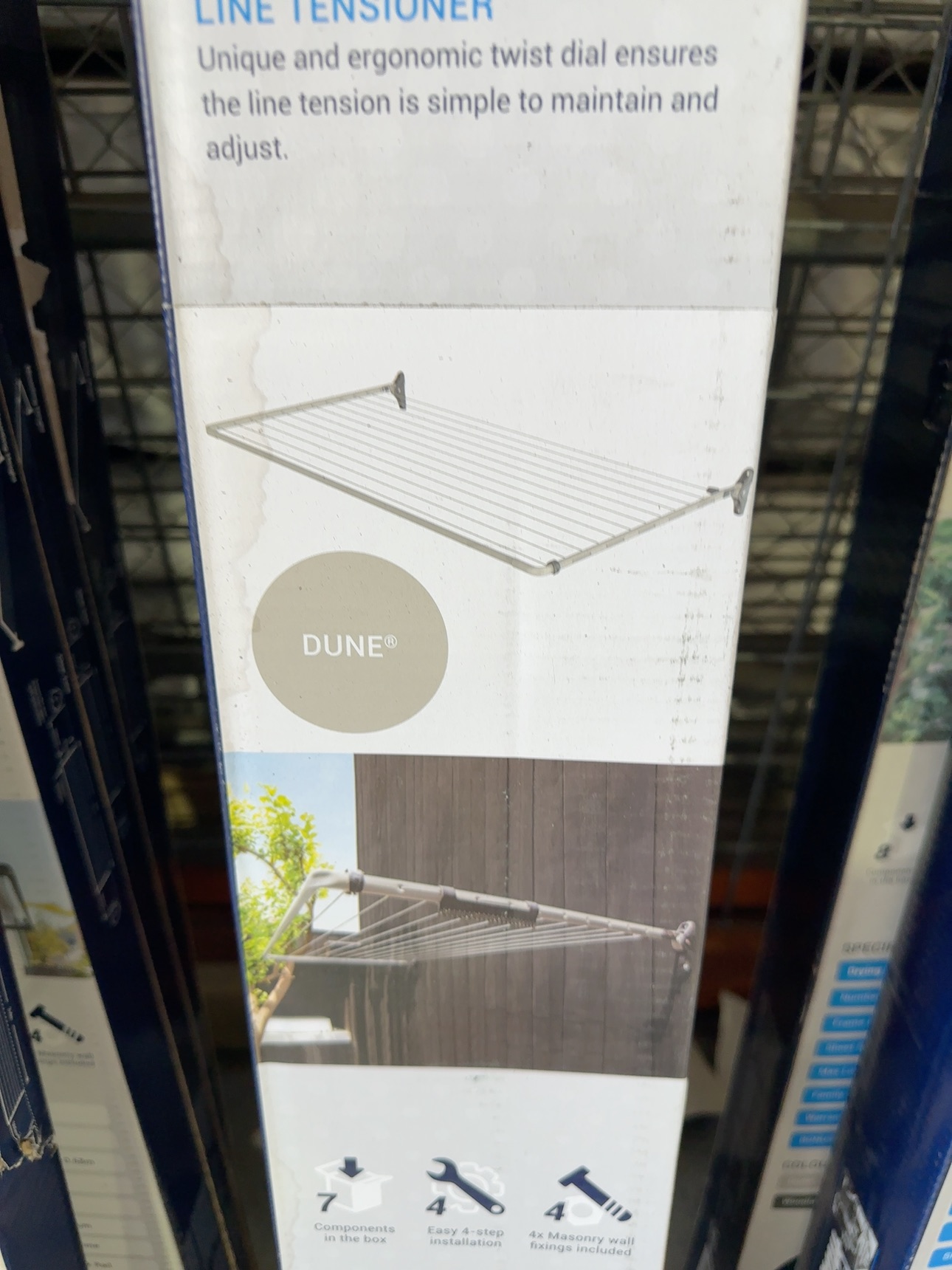 NEW HILLS SINGLE FOLDING CLOTHESLINE, DUNE, 101059 NEW HILLS SINGLE FOLDING CLOTHESLINE, DUNE, 101059