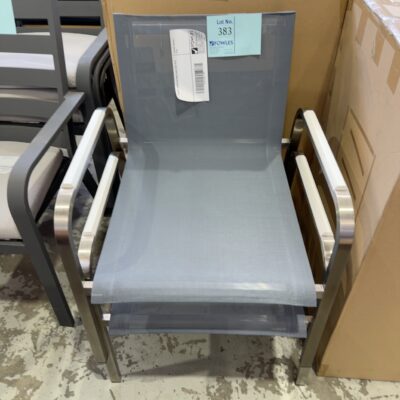 S/STEEL FRAMED OUTDOOR CHAIR, SOLD AS IS S/STEEL FRAMED OUTDOOR CHAIR, SOLD AS IS