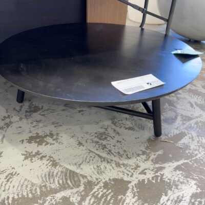 EX STAGING, BLACK ROUND COFFEE TABLE, SOLD AS IS EX STAGING, BLACK ROUND COFFEE TABLE, SOLD AS IS