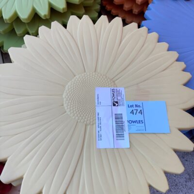 EX EVENT HIRE - ACRYLIC FLOWER TABLE TOP ONLY - YELLOW,  SOLD AS IS