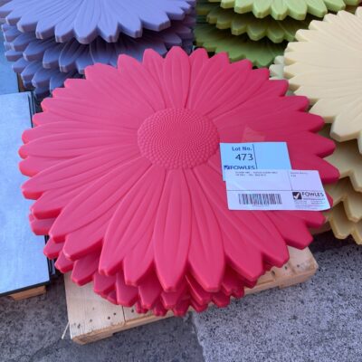 EX EVENT HIRE - ACRYLIC FLOWER TABLE TOP ONLY - RED,  SOLD AS IS